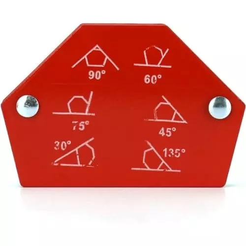MECRAAF Multi-Angle Magnetic Welding Holder Clamps Set 30°, 45°, 60°, 75°, 90°, 135° High-Strength Metal with Strong Magnets Red, MC-5MAG (Set of 6)