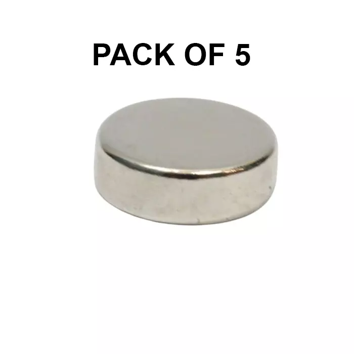 GENERIC Neodymium Iron Boron Magnet (Nd₂Fe₁₄B) 15x5 mm (Pack of 5 Pcs)