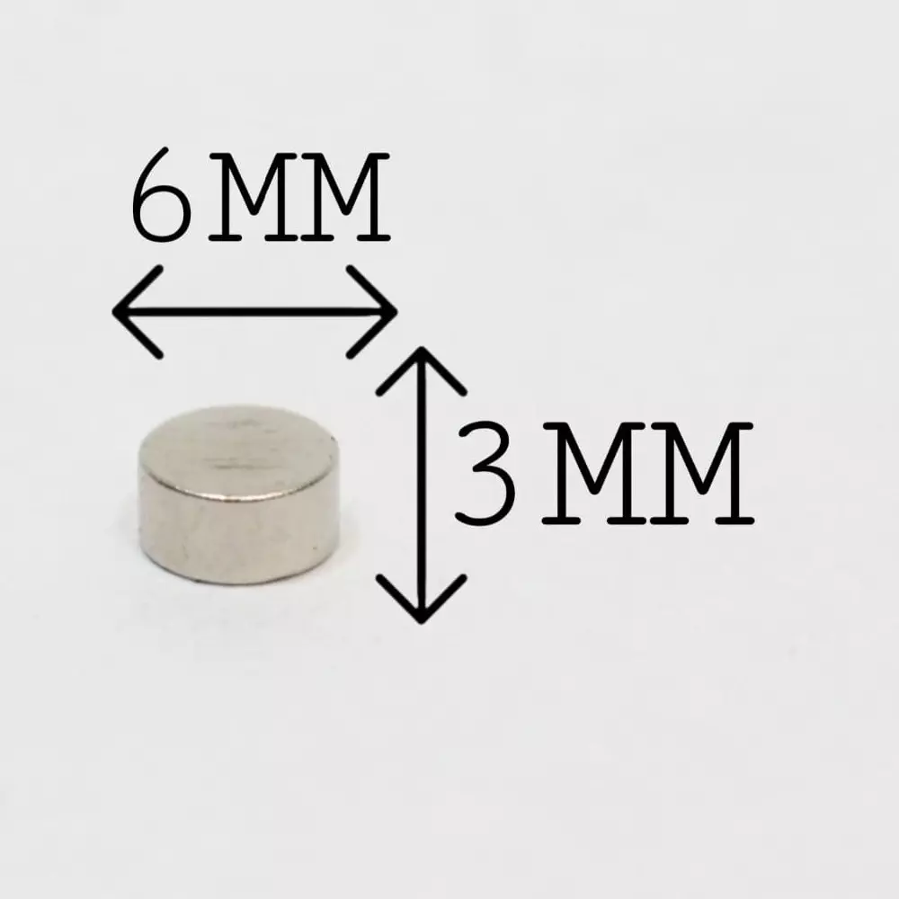 GENERIC Neodymium Iron Boron Magnet (Nd₂Fe₁₄B) 6x3 mm (Pack of 50 Pcs)