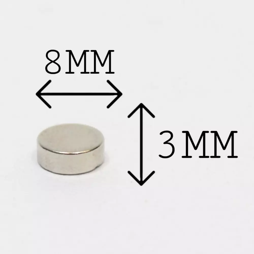 GENERIC Neodymium Iron Boron Magnet (Nd₂Fe₁₄B) 8x3 mm (Pack of 35 Pcs)