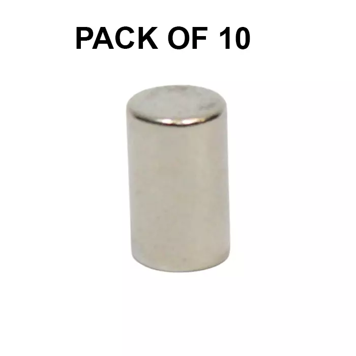 GENERIC Neodymium Iron Boron Magnet (Nd₂Fe₁₄B) 6x10 mm (Pack of 10 Pcs)