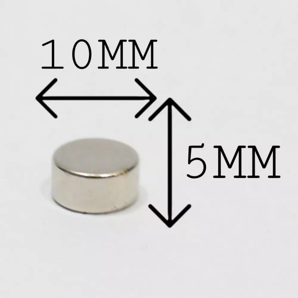 GENERIC Neodymium Iron Boron Magnet (Nd₂Fe₁₄B) 10x5 mm (Pack of 15 Pcs)