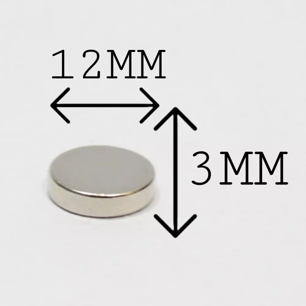 GENERIC Neodymium Iron Boron Magnet (Nd₂Fe₁₄B) 12x3 mm (Pack of 25 Pcs)