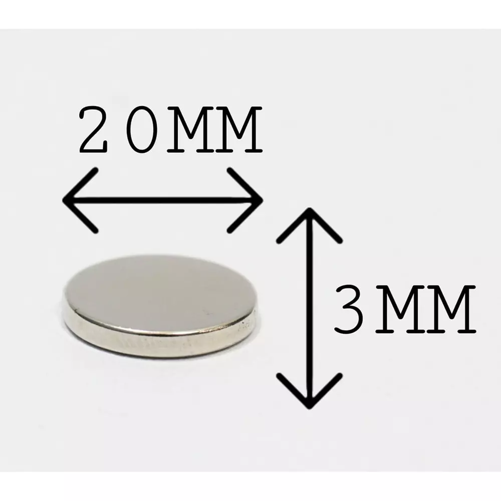 GENERIC Neodymium Iron Boron Magnet (Nd₂Fe₁₄B) 20x3 mm (Pack of 10 Pcs)