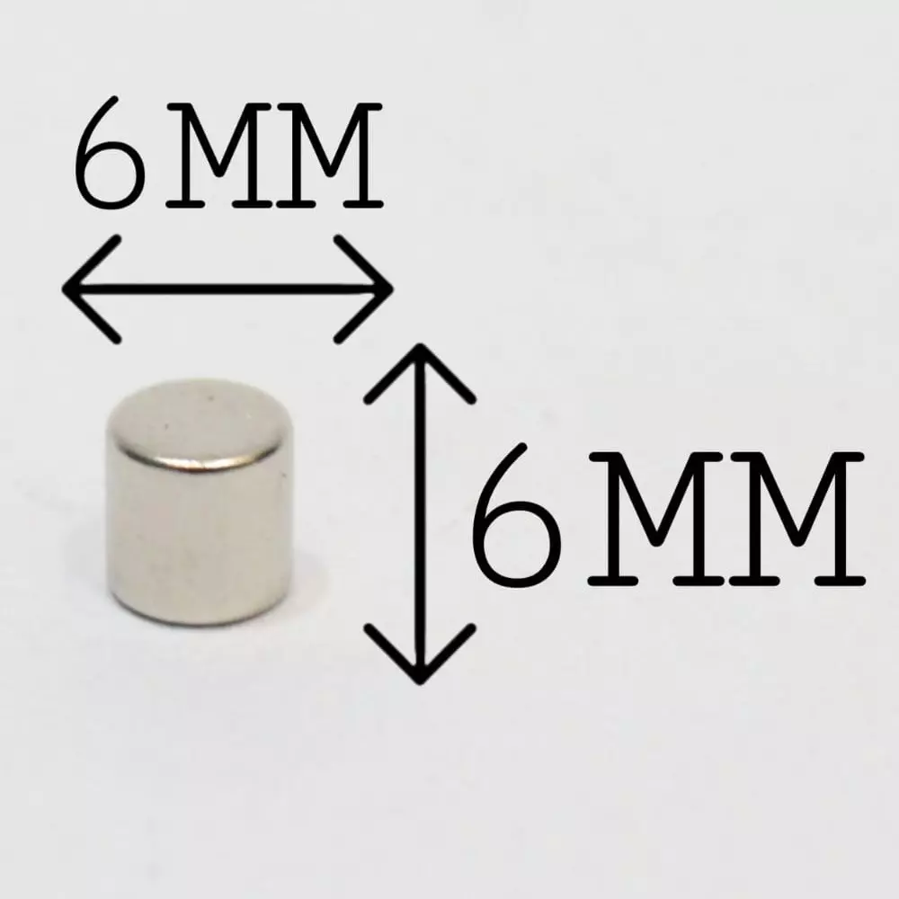 GENERIC Neodymium Iron Boron Magnet (Nd₂Fe₁₄B) 6x6 mm (Pack of 25 Pcs)