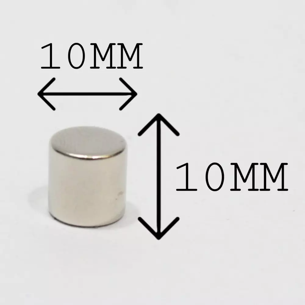 GENERIC Neodymium Iron Boron Magnet (Nd₂Fe₁₄B) 10x10 mm (Pack of 10 Pcs)