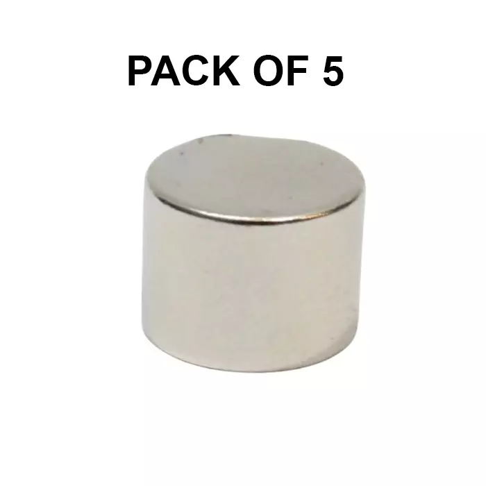 GENERIC Neodymium Iron Boron Magnet (Nd₂Fe₁₄B) 13x10 mm (Pack of 5 Pcs)