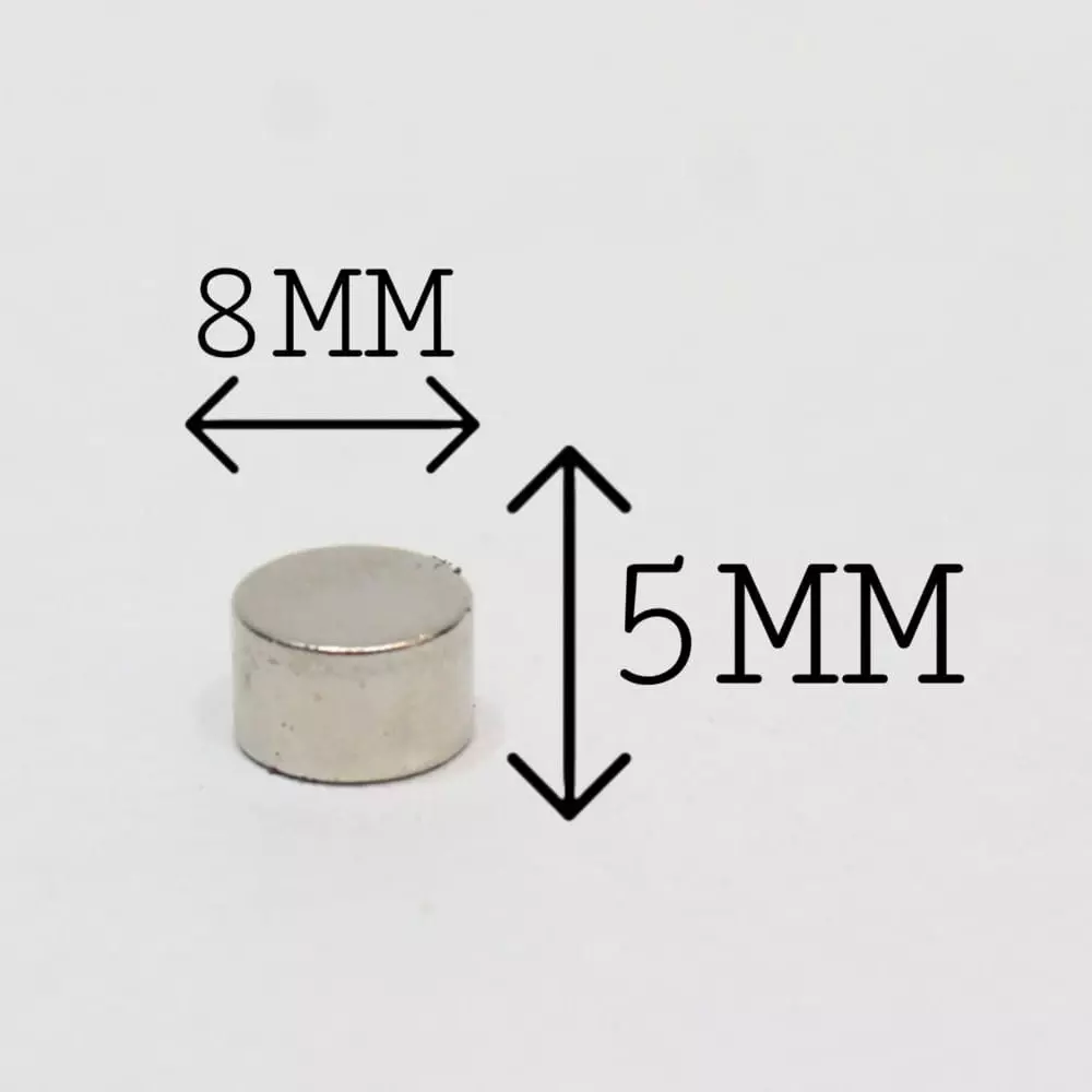 GENERIC Neodymium Iron Boron Magnet (Nd₂Fe₁₄B) 8x5 mm (Pack of 30 Pcs)