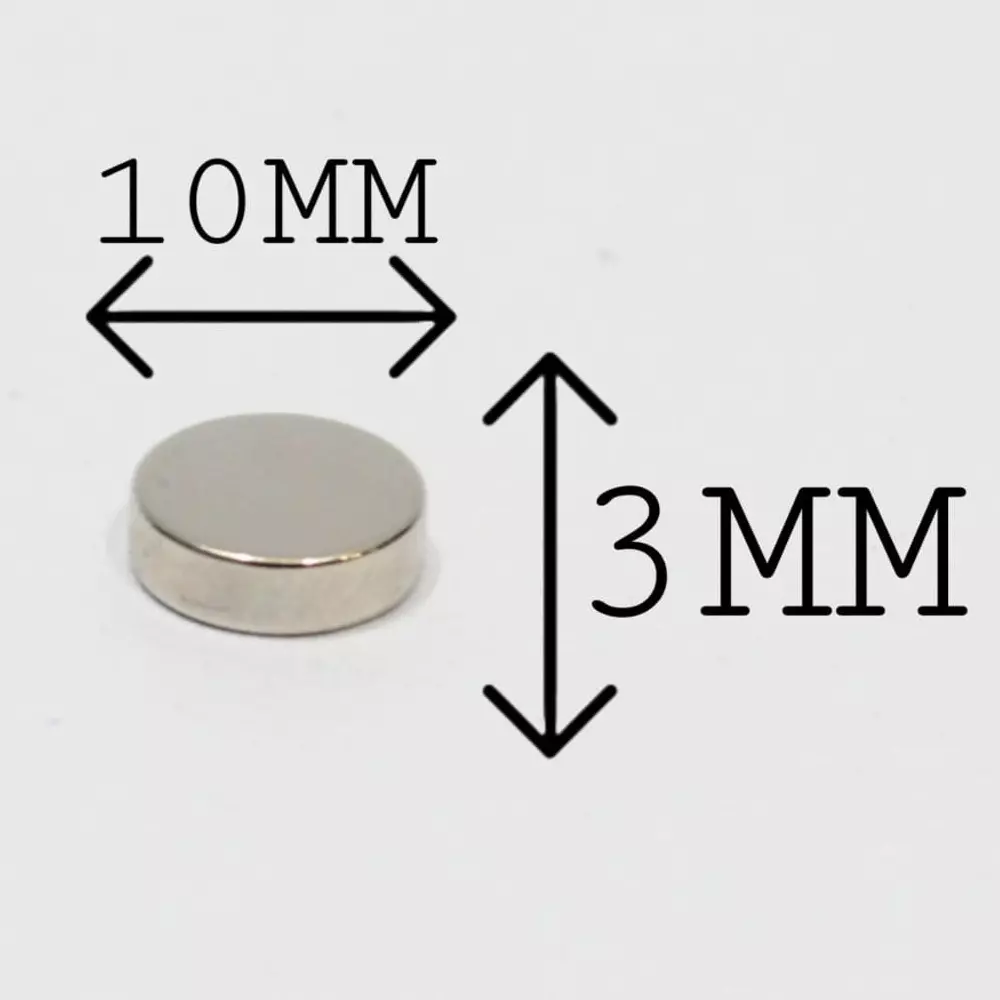 GENERIC Neodymium Iron Boron Magnet (Nd₂Fe₁₄B) 10x3 mm (Pack of 25 Pcs)