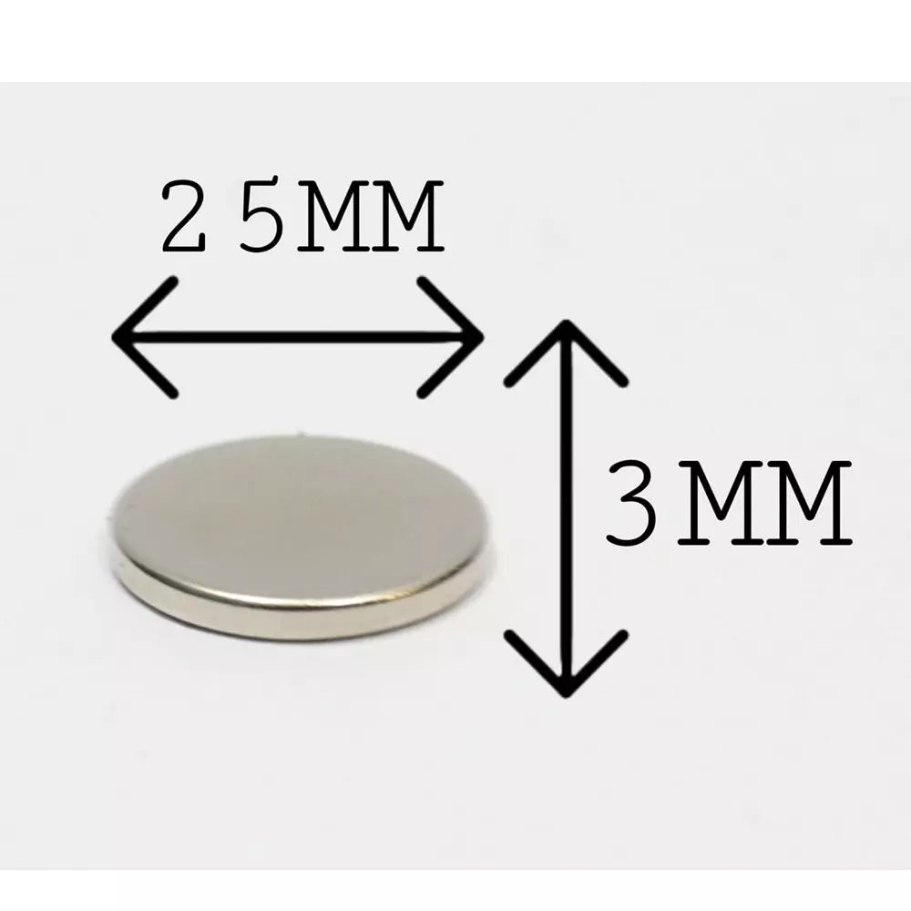 GENERIC Neodymium Iron Boron Magnet (Nd₂Fe₁₄B) 25x3 mm (Pack of 5 Pcs)