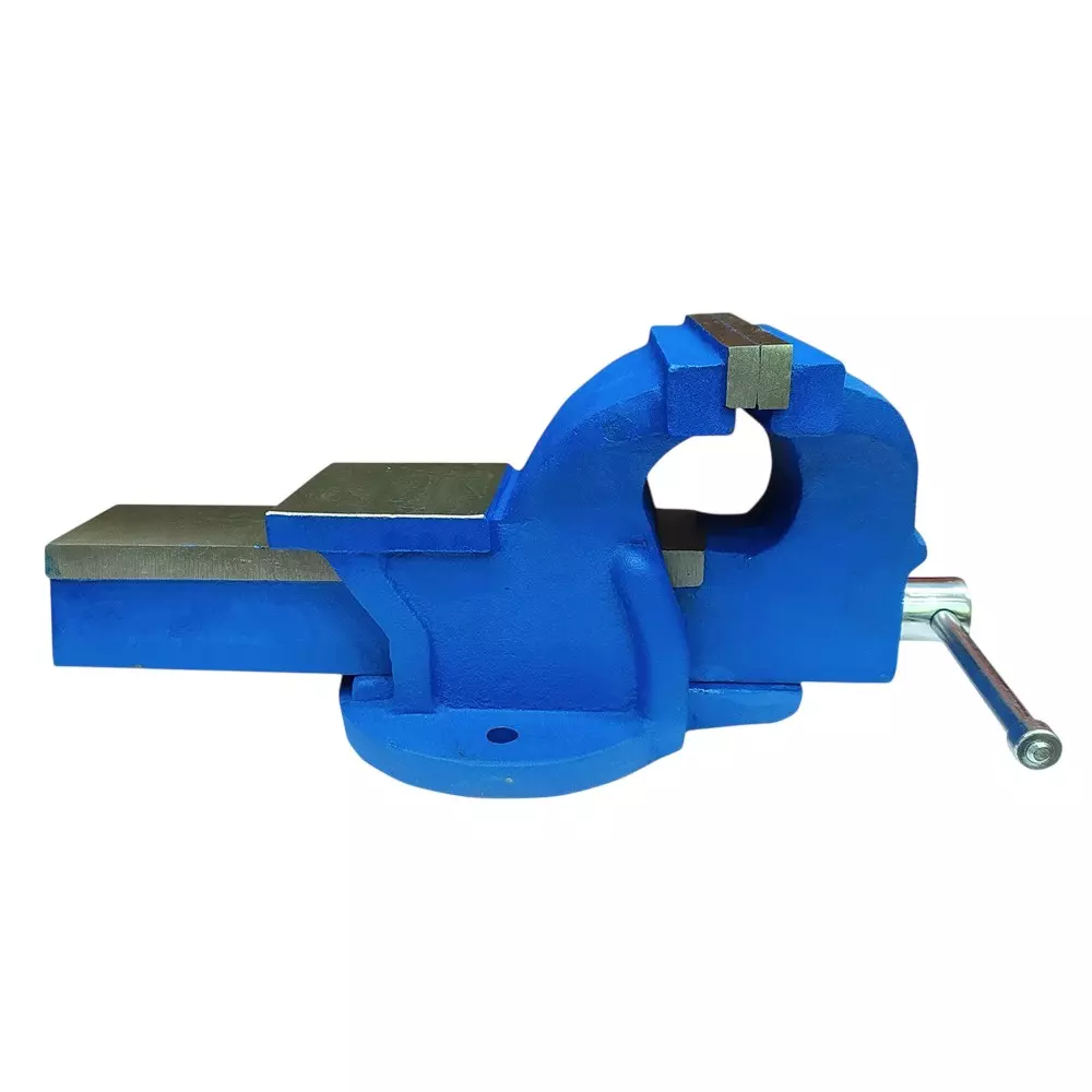 Eastman Bench Vice Fixed Base Type 127 mm Size Blue for Industrial Use, FDSIVF