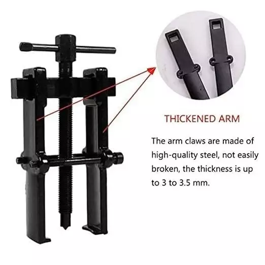 Mec 52x90 mm Armature Bearing Puller with Allen Key Chrome Vanadium Steel Black Finish, MEC1139