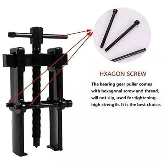 Mec 52x90 mm Armature Bearing Puller with Allen Key Chrome Vanadium Steel Black Finish, MEC1139