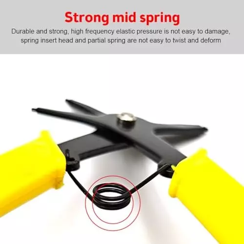 MECRAAF 2-in-1 Multifunction Snap Ring Plier High Carbon Steel PVC Plastic Yellow & Black, HT- CIRCLIP