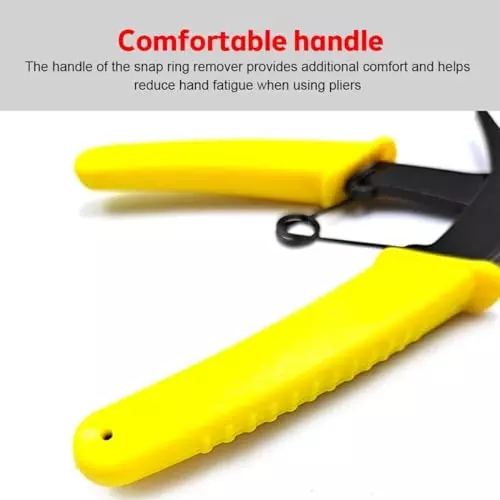 MECRAAF 2-in-1 Multifunction Snap Ring Plier High Carbon Steel PVC Plastic Yellow & Black, HT- CIRCLIP
