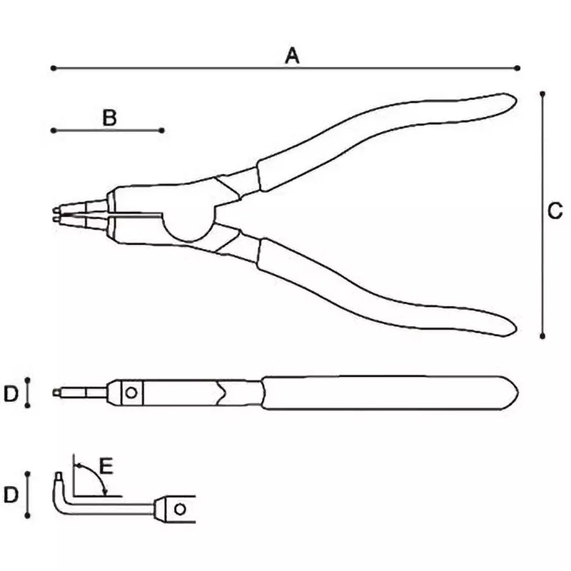 keiba-snap-ring-plier-for-for-shaft-so-907f