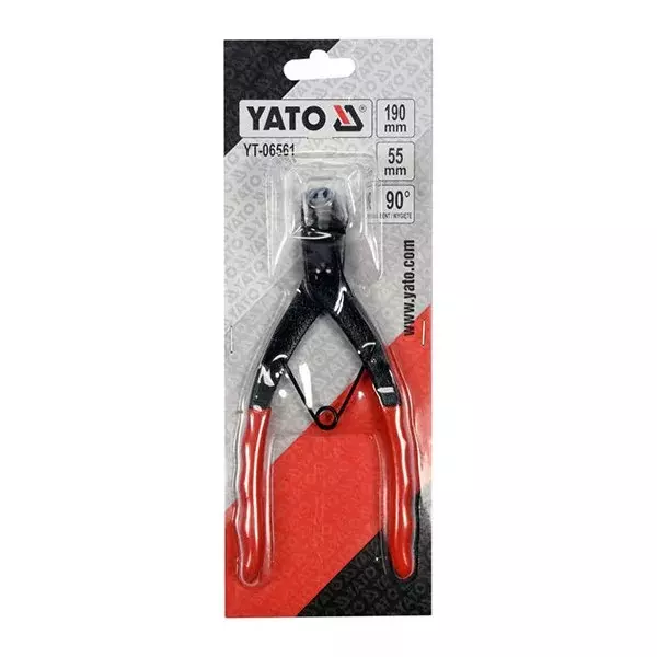 Yato Seeger Pliers Black & Red 90° Angled Internal 190 mm Length, YT-06561