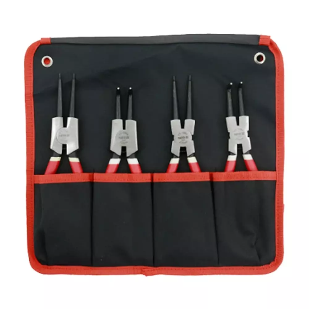 Yato 4 Pcs Circlip Pliers Set 255 mm Length and 35-100 mm Working Range, YT-39171