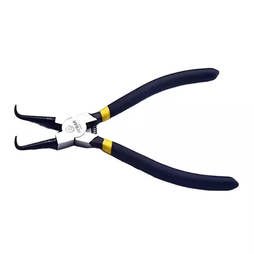 OAYKAY PRO Alloy Steel 17.78 cm (7 Inch) External Bent with Spring Circlip Plier
