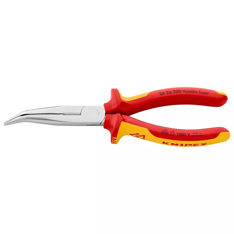 KNIPEX PLIER, FLAT ROUND NOSE, 26 26 200