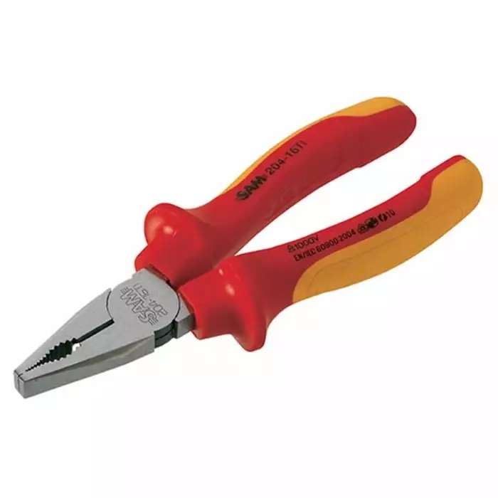Sam Combination Plier 185 mm Overall Straight Tip 37 Jaw, 204-18TI