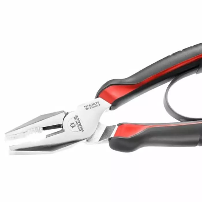 Facom Combination Pliers, 205 mm Overall, Flat Tip, 187A.20CPE