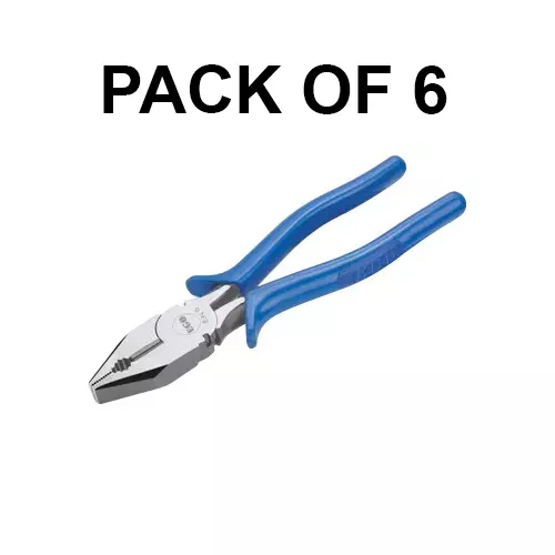Ego Plier Blue High Grade Chrome Vanadium Acetate Handle 205 mm Length, 8" PLIER Super Delux (Pack of 6)