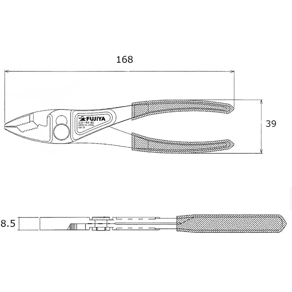 fujiya-ultra-lightweight-combination-plier-165-mm-overall-length-230-165-bg