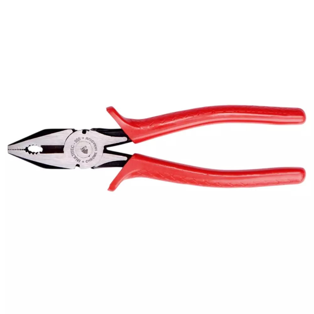 Multitec Combination Plier 8 Inch (200 mm) Chrome Vanadium Steel & CA-FR for Wire & Cable Cutting, MT-555