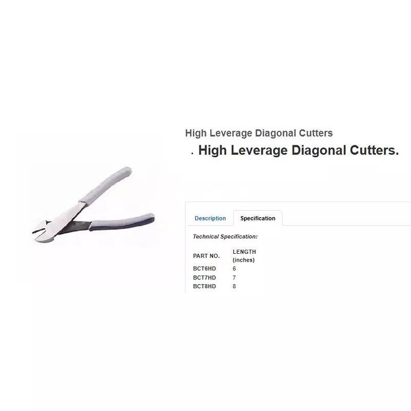 blue-point-8-inch-2032-mm-diagonal-cutting-plier-laser-hardened-cutting-edge-and-chrome-nickel-alloy-body-bct8hd