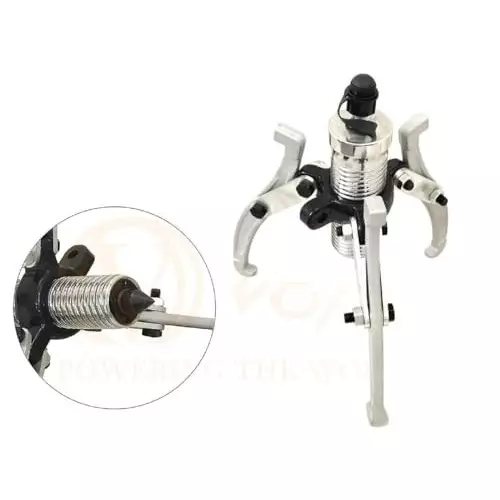 Nutronics 3 Jaw Hydraulic Gear Puller with Split Bearing Puller Pump Kit Stainless Steel 20 Ton (20000 Kg) Pulling Capacity for Industrial Uses, NS HP-20T