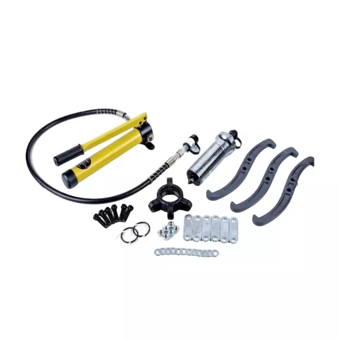 Nutronics 3 Jaw Hydraulic Gear Puller with Split Bearing Puller Pump Kit Stainless Steel 5 Ton (5000 Kg) Pulling Capacity for Industrial Uses, NS HP-5T