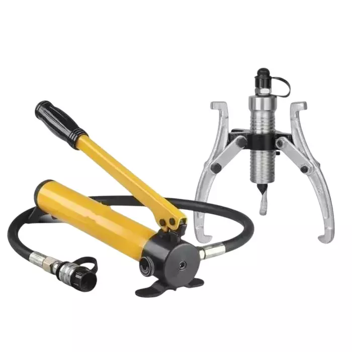 Hartley 3 Jaw Hydraulic Gear Puller with Split Bearing Puller Pump Kit Stainless Steel 20 Ton (20000 Kg) Pulling Capacity for Industrial Uses, NS HP-20T