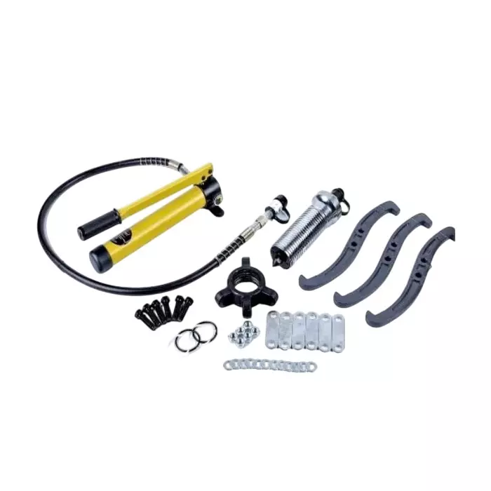 Nutronics 3 Jaw Hydraulic Gear Puller with Split Bearing Puller Pump Kit Stainless Steel 10 Ton (10000 Kg) Pulling Capacity for Industrial Uses, NS HP-10T