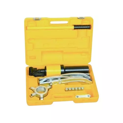 Nutronics 3 Jaw Hydraulic Gear Puller with Split Bearing Puller Pump Kit Stainless Steel 50 mm 15 Ton (15000 Kg) Pulling Capacity for Industrial Uses, NS YL-15Ton