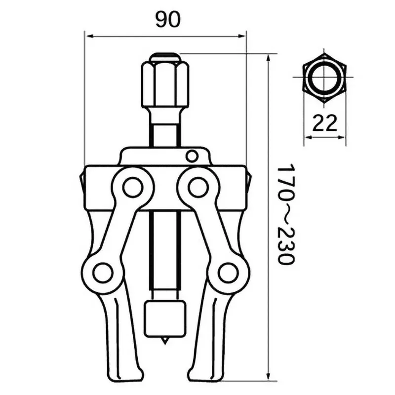 Ktc Pitman Arm Puller 37 mm-47 mm Pitman Arm Size, PAU-3747