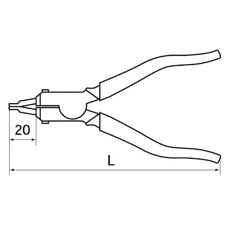 Ktc Flat Type Snap Ring Plier Shaft 170 mm Length, SOP-173