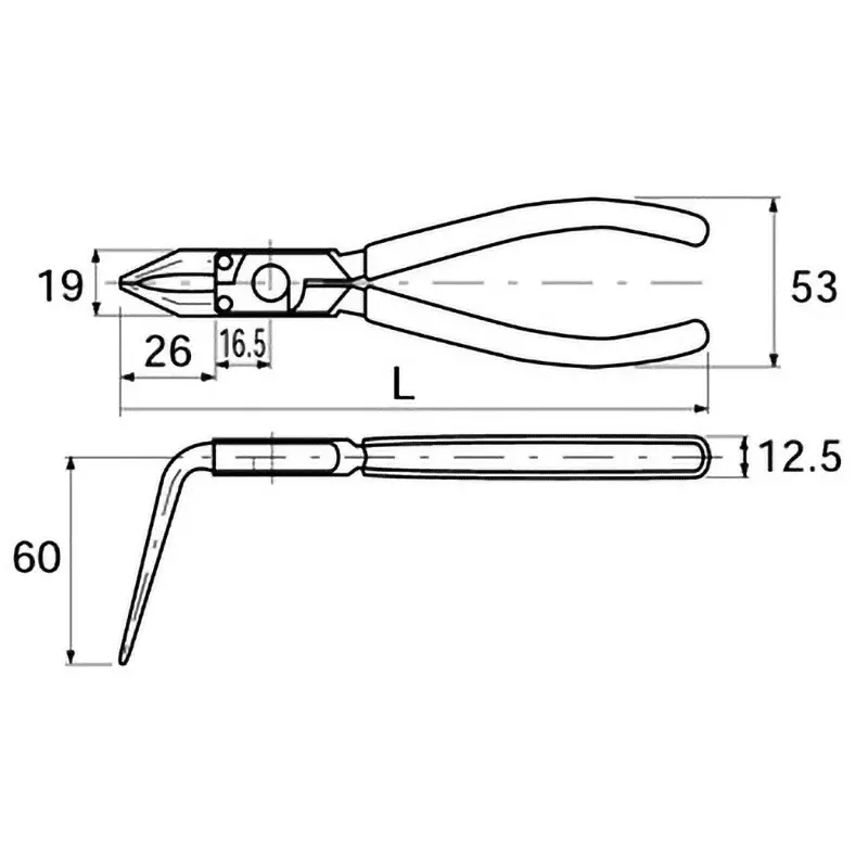 Ktc Long Tip Snap Ring Pliers Hole 1.2 mm Tip 175 mm Length, SCP-172LL