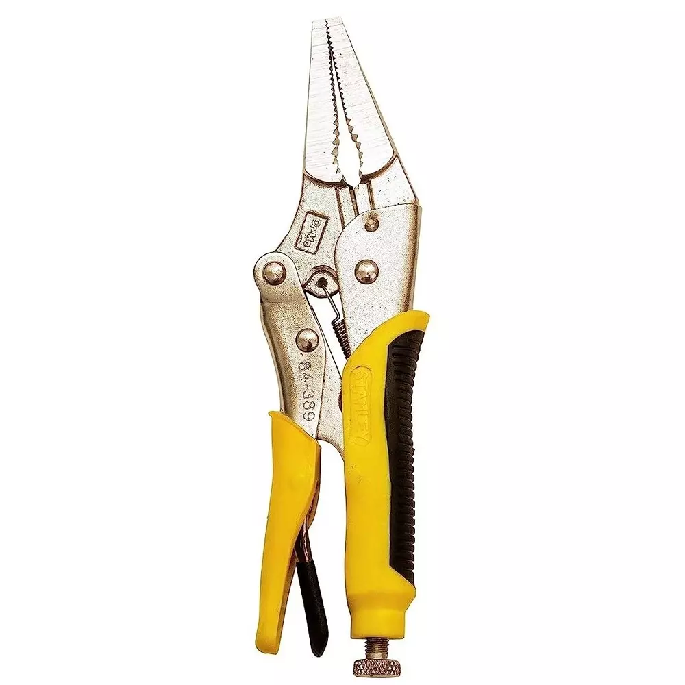 STANLEY 9.5 inch (241.3 mm) Long Nose Locking Plier with Ergonomic Grip and Steel Body, 84-389-S