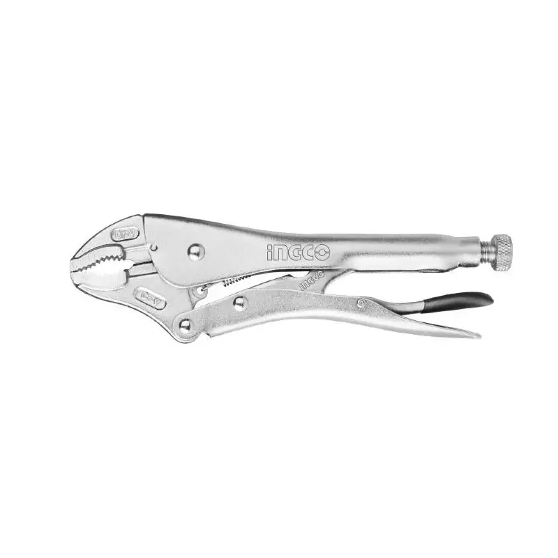 Ingco Curved Jaw Locking Plier Chrome Vanadium Steel Body Nickle Plated Matt Finish Size 10 inch (250 m), HCJLW0110