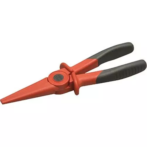 Ktc Insulated Long Nose Pliers Bent Tip 220 mm Length 1000V Rated, ZPSL-220R