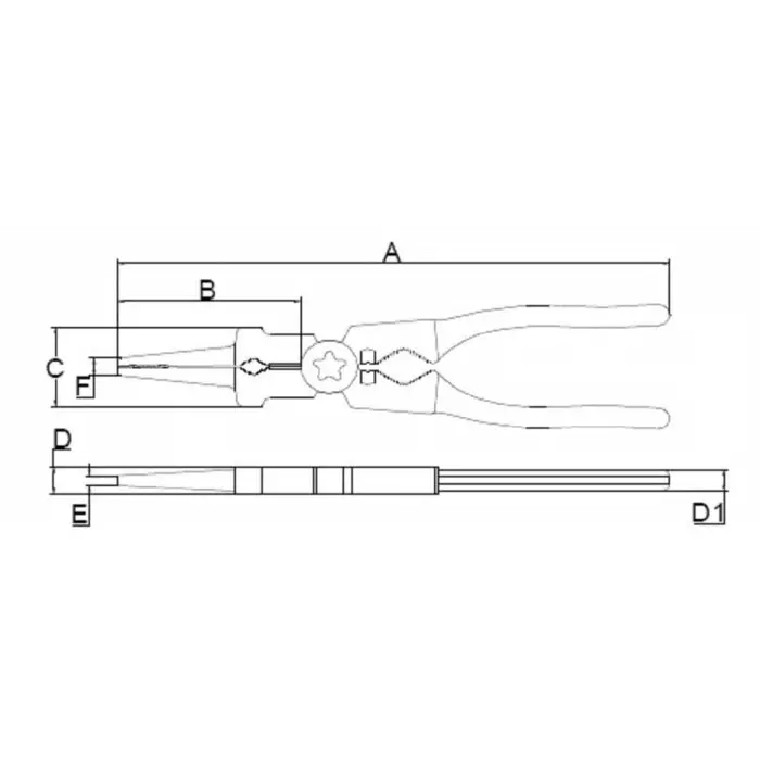 Sam Long Nose Plier 210 mm Overall Straight Tip, 252-R22G