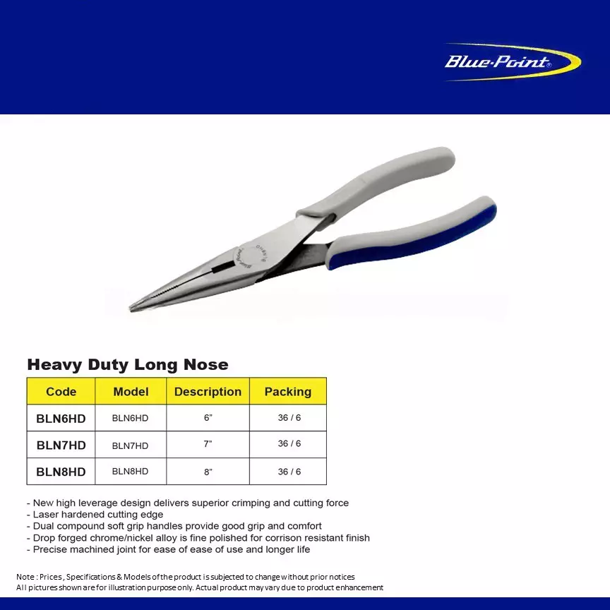 blue-point-7-inch-1778-mm-high-leverage-long-nose-plier-with-fine-polished-chrome-nickel-alloy-body-bln7hd
