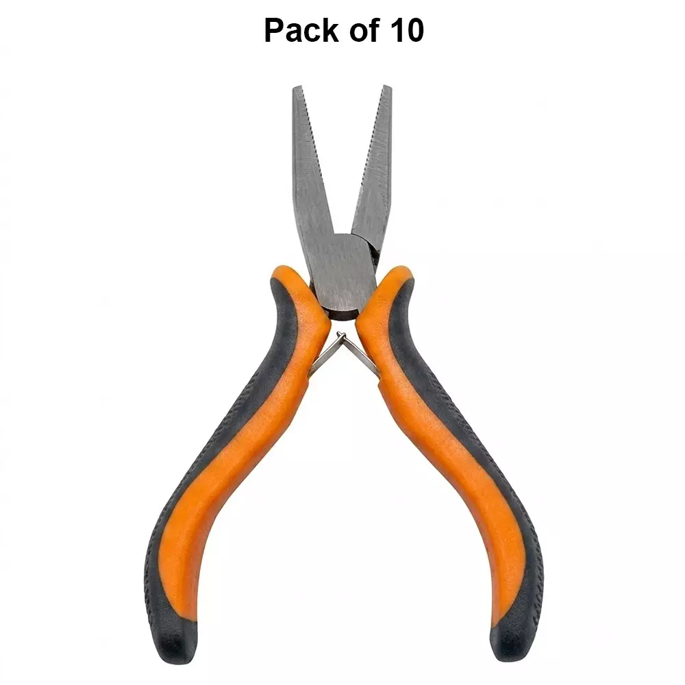 ajay-5-inch-125-mm-long-nose-mini-plier-with-drop-forged-hardened-tempered-construction-and-insulated-handle-04401-pack-of-10