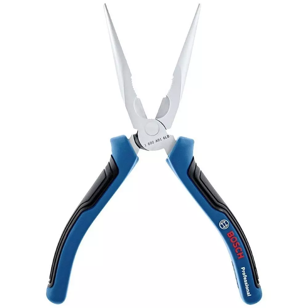 Bosch Professional Long Nose Plier Chromium-Vanadium Steel 200 mm for Enhanced Durability & Comfort, 1600A01TH8