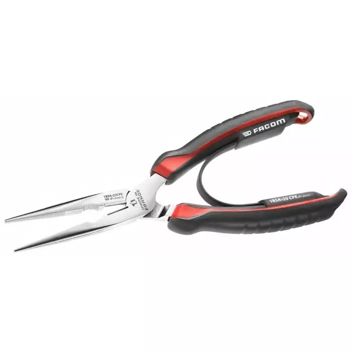 Facom Round Nose Pliers, 200 mm Overall, 20mm Jaw, 185A.20CPE