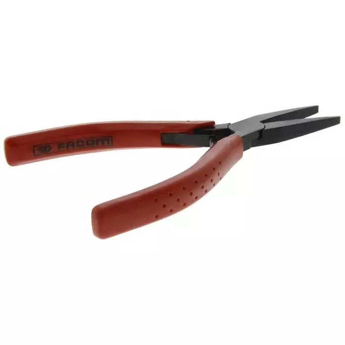 Facom Electronics Pliers, Flat Nose Pliers, 130 mm Overall, Straight Tip, 33mm Jaw, 421