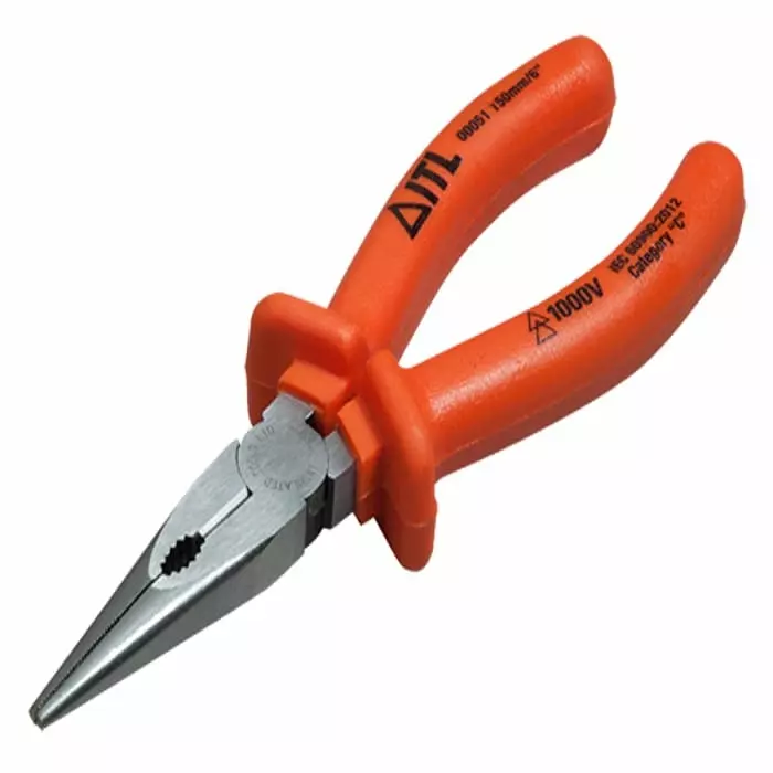 ITL Nose pliers 150 mm Overall Straight Tip VDE/1000 V 6 pouces Jaw, 51