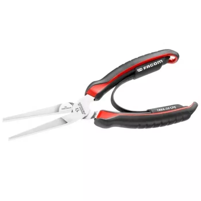 Facom Flat Nose Pliers, 200 mm Overall, Flat Tip, 188A.20CPE