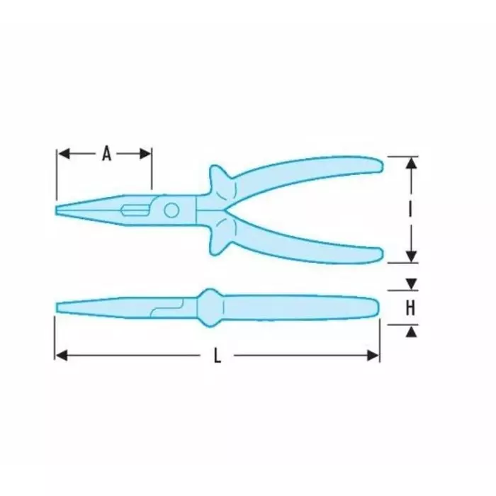 Facom Round Nose Pliers, 170 mm Overall, Straight Tip, 193.16AVSE